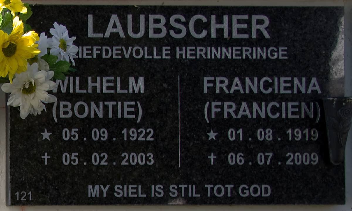 LAUBSCHER Wilhelm 1922-2003 &amp; Franciena 1919-2009