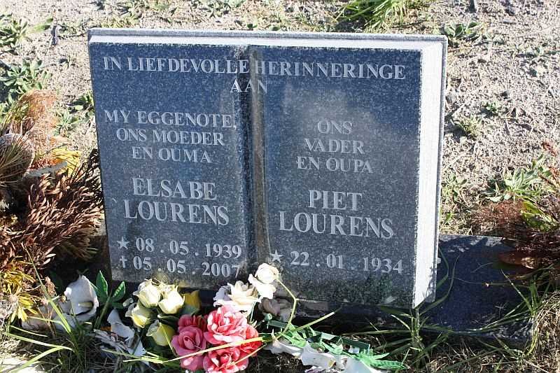 LOURENS Piet 1934- &amp; Elsabe 1939-2007