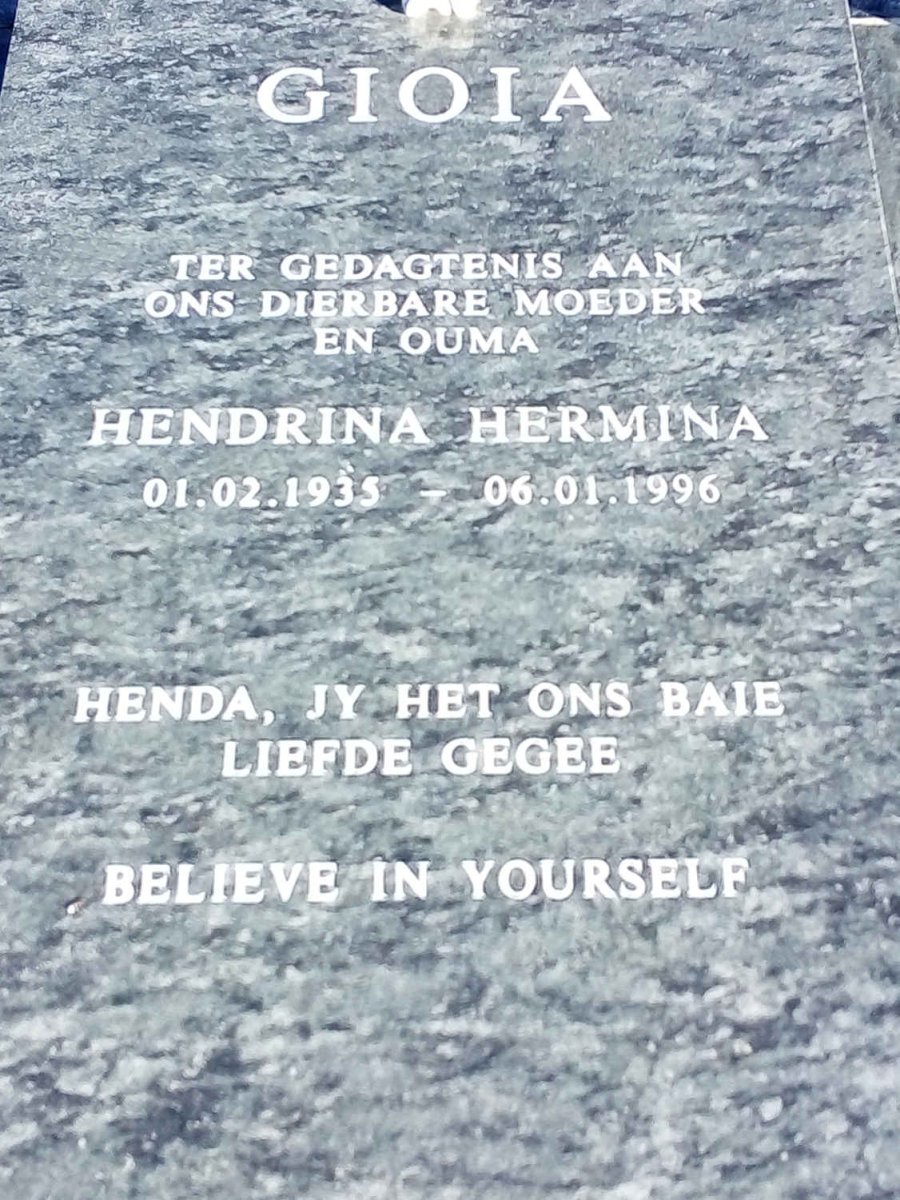 GIOIA Hendrina Hermina 1935-1996