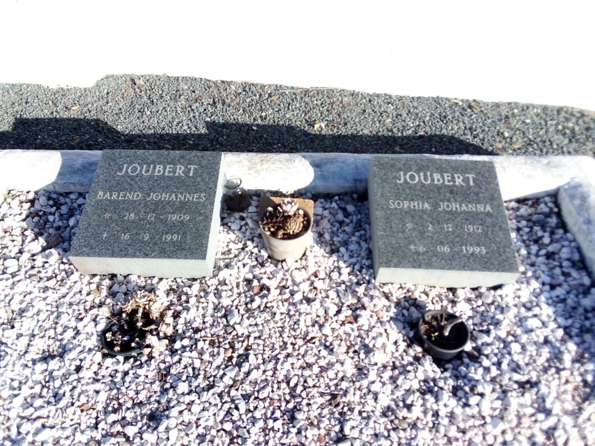 JOUBERT Barend Johannes 1909-1991 &amp; Sophia Johanna 1912-1993