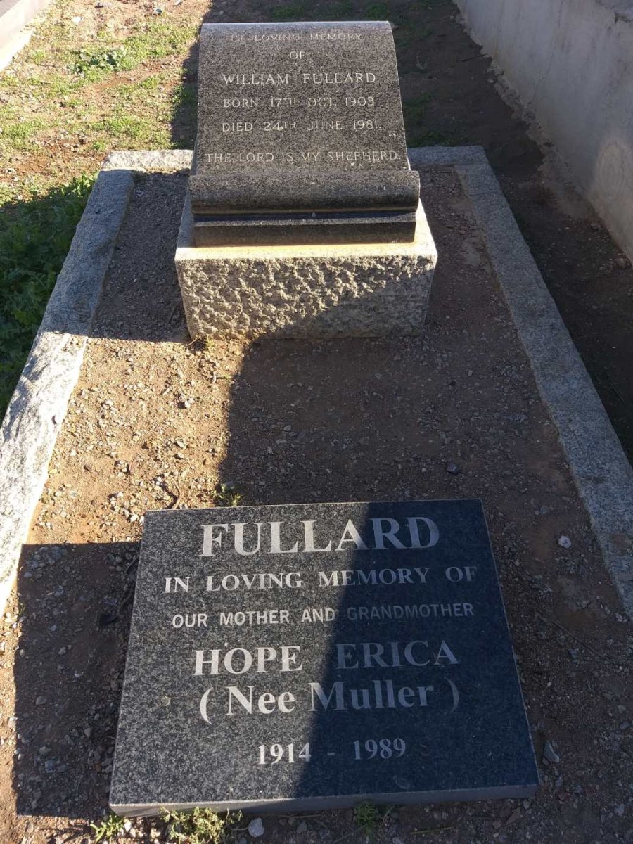 FULLARD William 1903-1981 &amp; Hope Erica MULLER 1914-1989