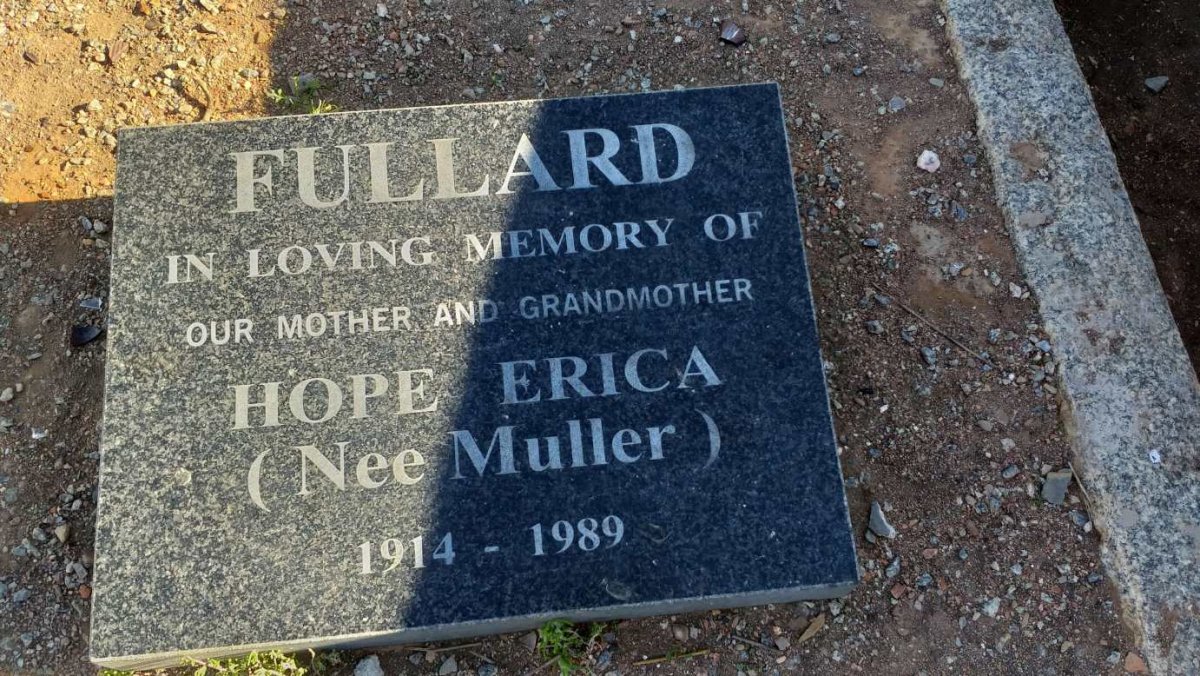 FULLARD William 1903-1981 &amp; Hope Erica MULLER 1914-1989
