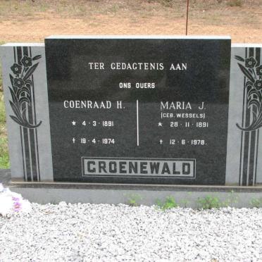 GROENEWALD Coenraad H. 1891-1974 &amp; Maria J. WESSELS 1891-1978