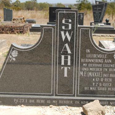 SWART M.E. nee HILDEBRAND 1931-1993