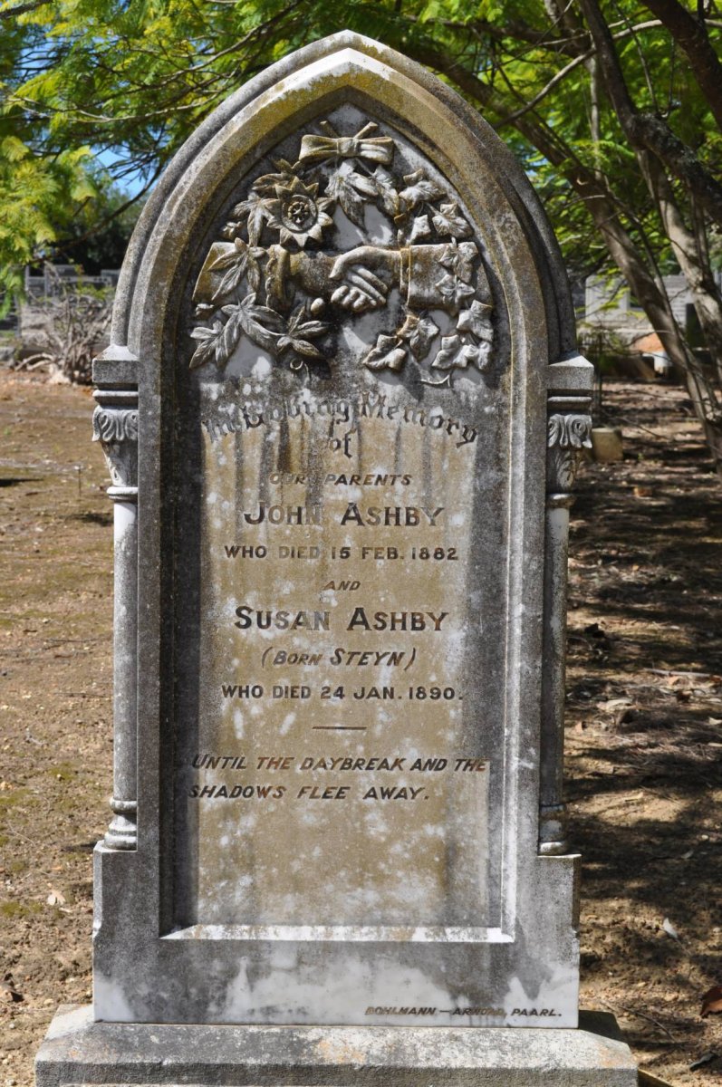ASHBY John -1882 &amp; Susan STEYN -1890