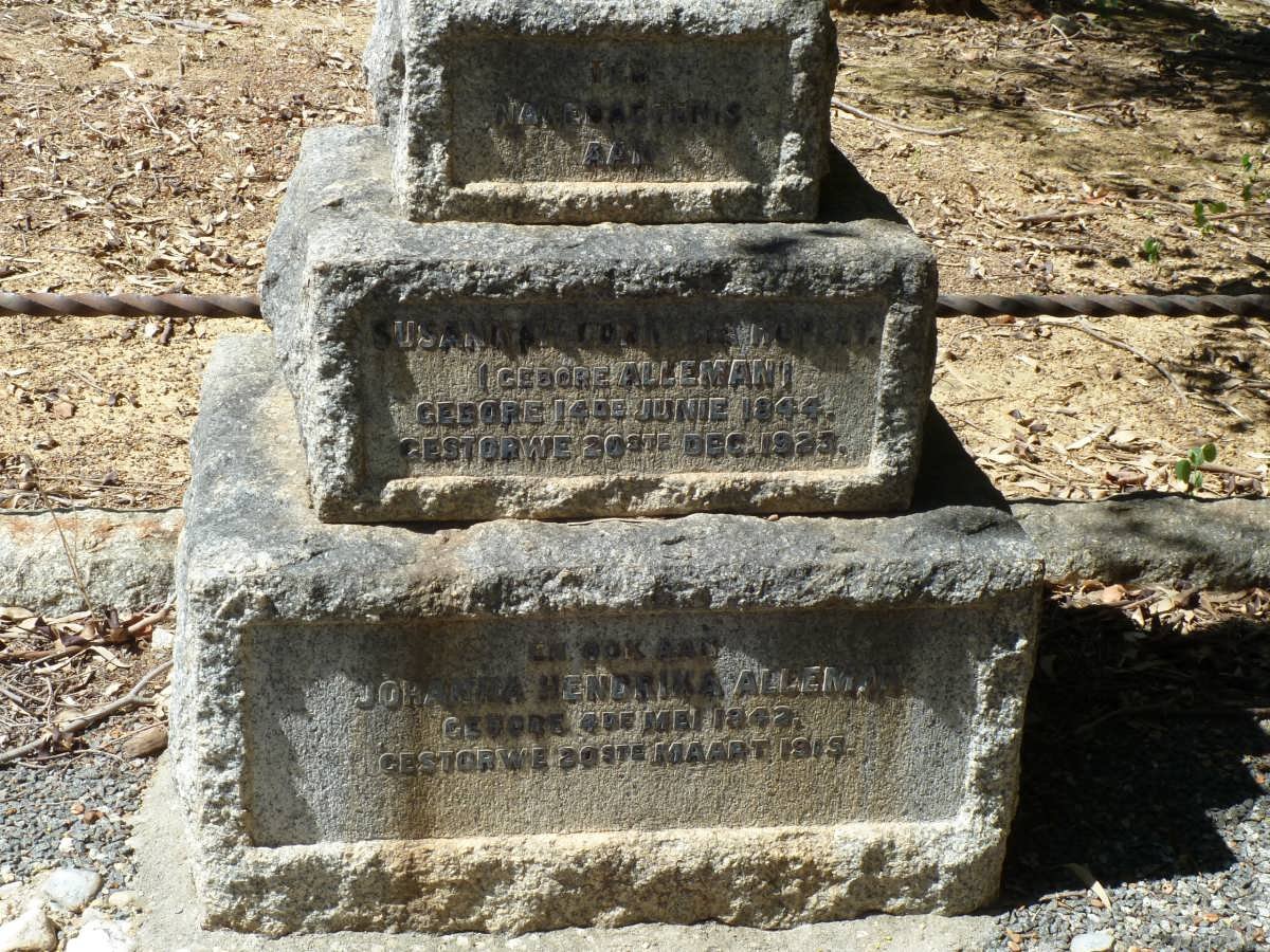 ALLEMAN Johanna Hendrika 1842-1915 :: HOPLEY Susanna Cornelia nee ALLEMAN 1844-1923