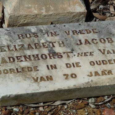BADENHORST Elizabeth Jacoba nee VAN AS
