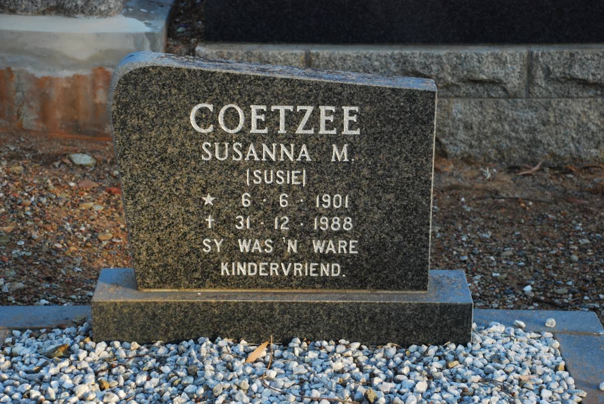 COETZEE Susanna M. 1901-1988