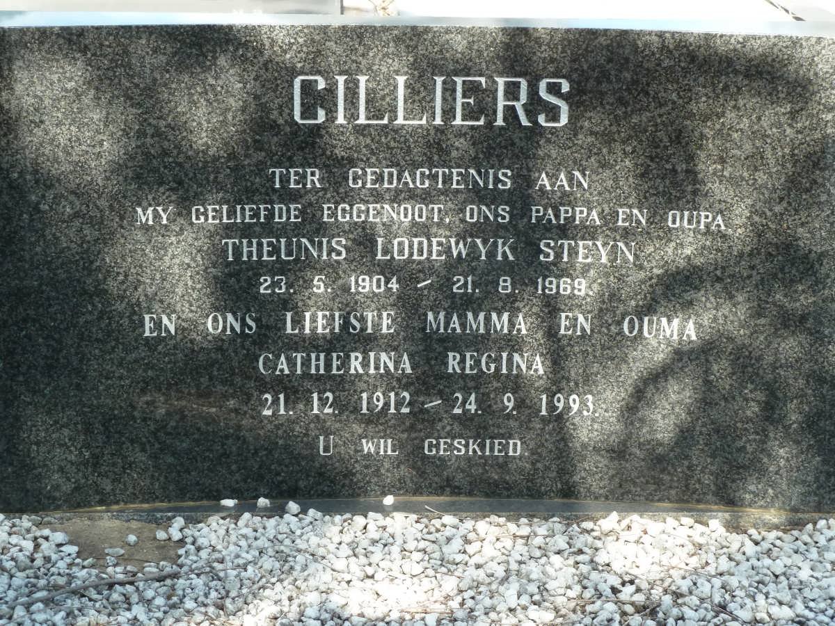 CILLIERS Theunis Lodewyk Steyn 1904-1969 &amp; Catherina Regina 1912-1993