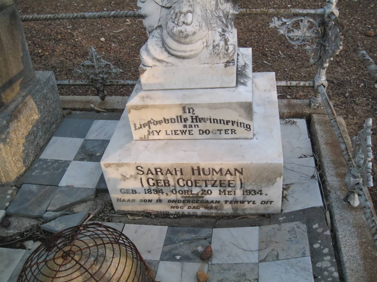 HUMAN Sarah nee COETZEE 1894-1934