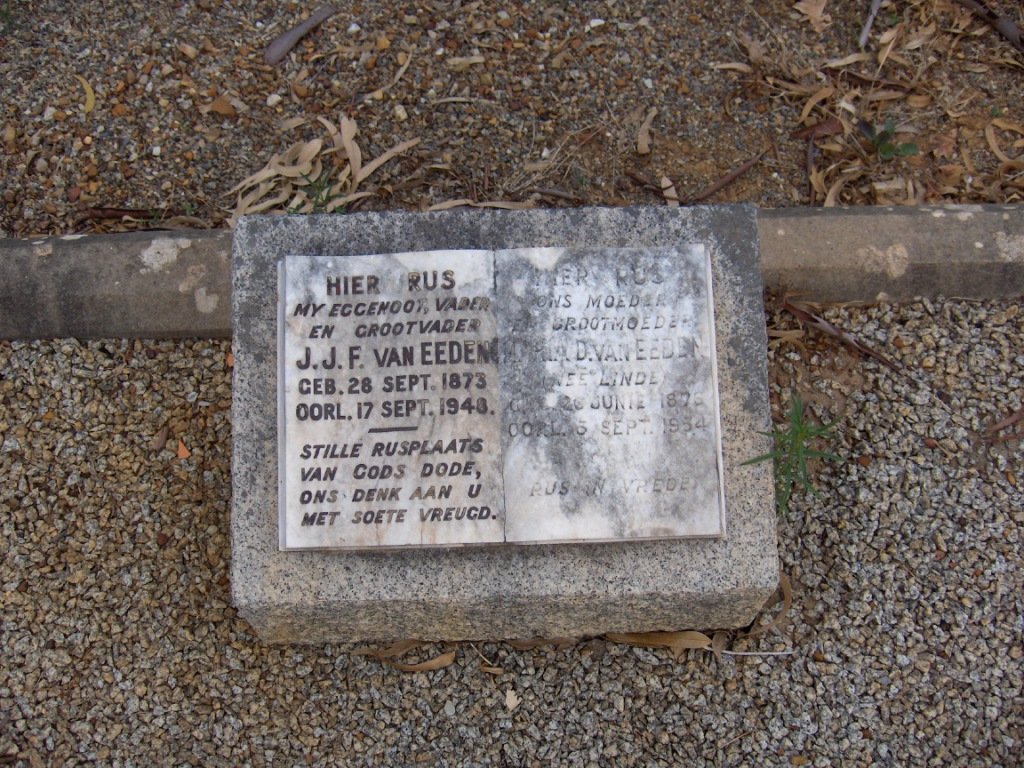 EEDEN J.J.F., van 1873-1948 &amp; Maria D. LINDE 1876-1954
