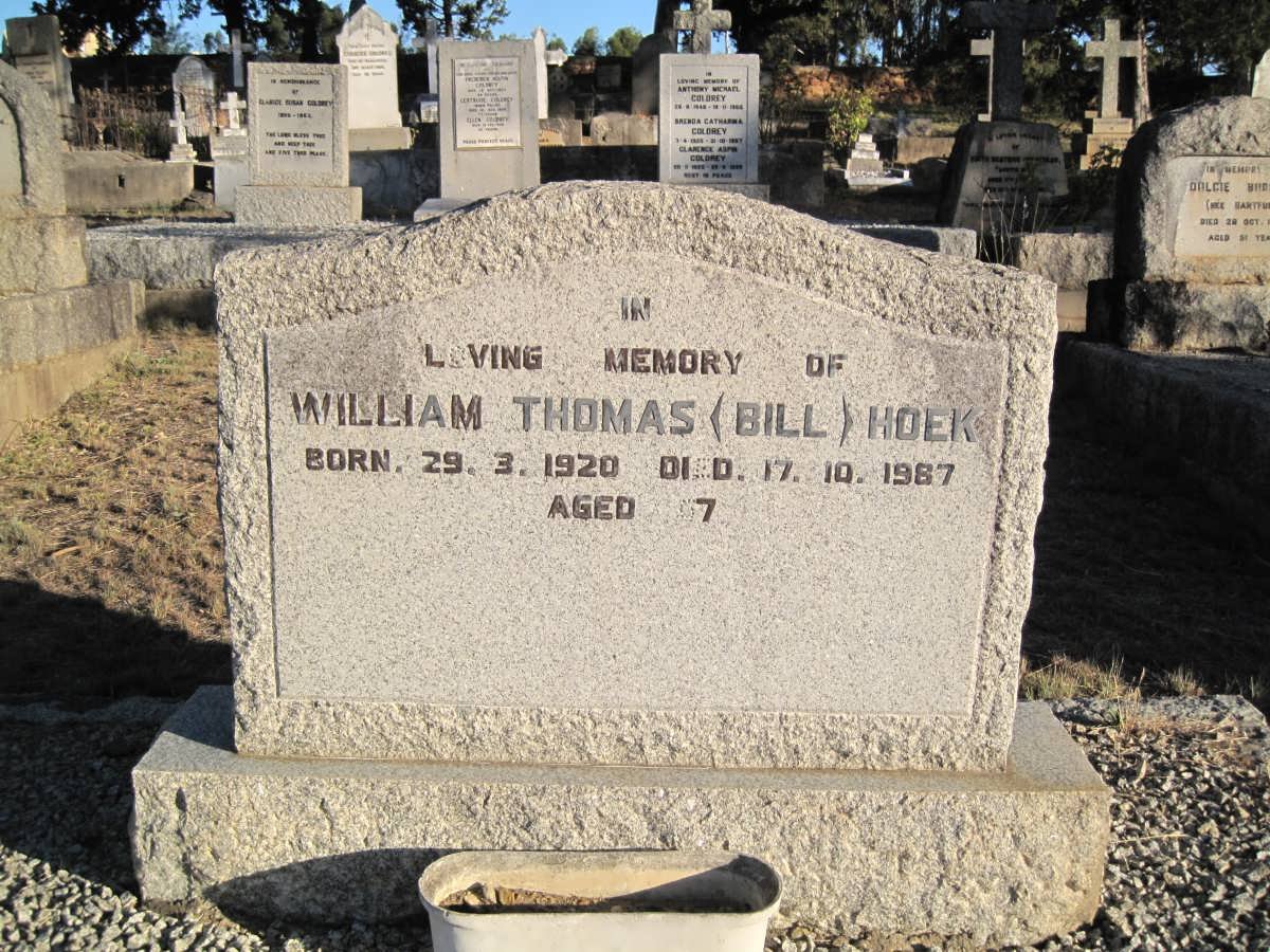 HOEK William Thomas 1920-1987