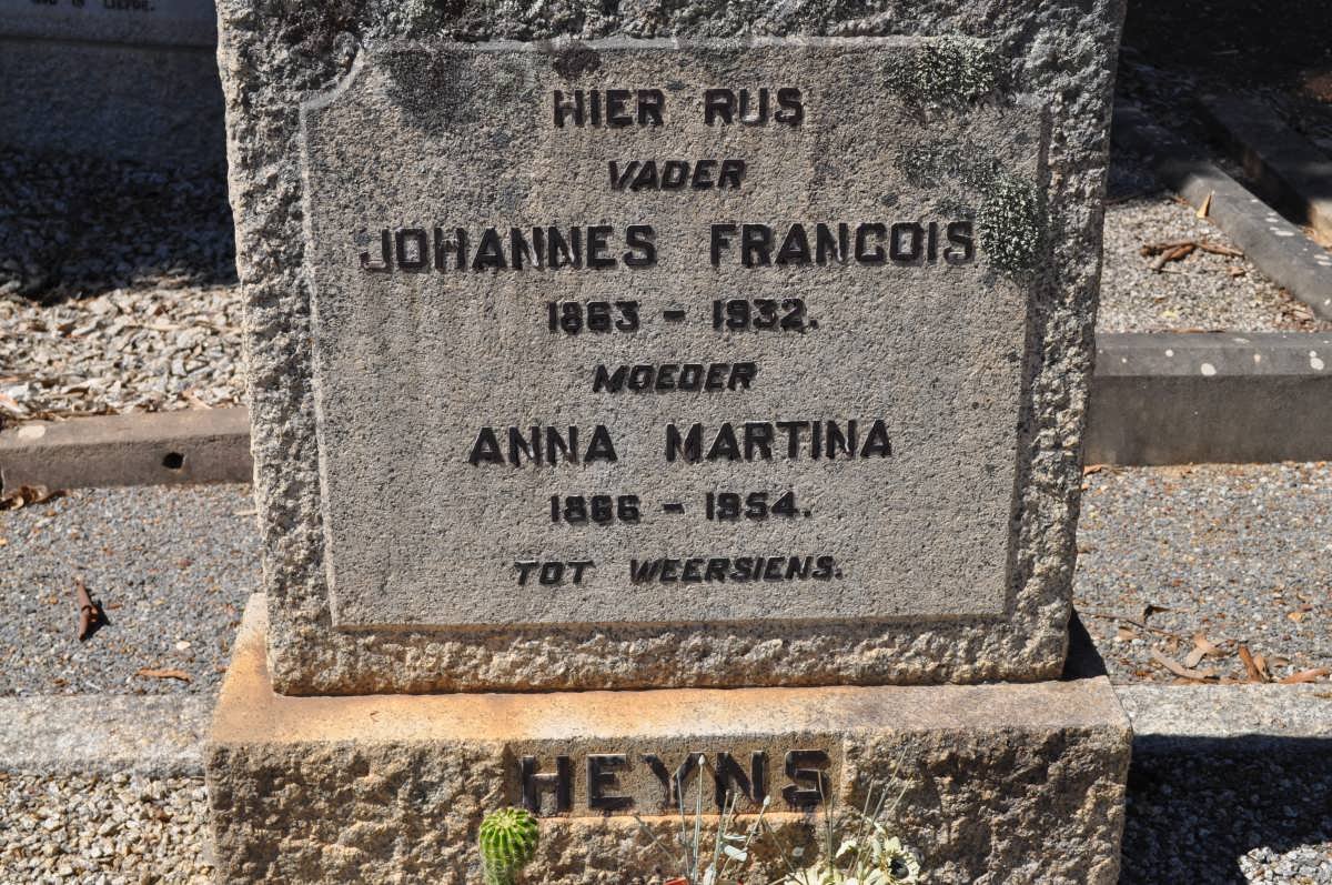 HEYNS Johannes Francois 1863-1932 &amp; Anna Martina 1866-1954