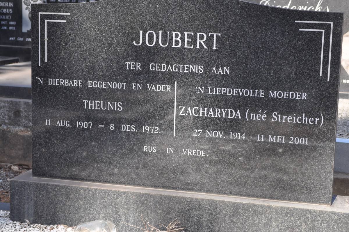 JOUBERT Theunis 1907-1972 &amp; Zacharyda STREICHER 1914-2001