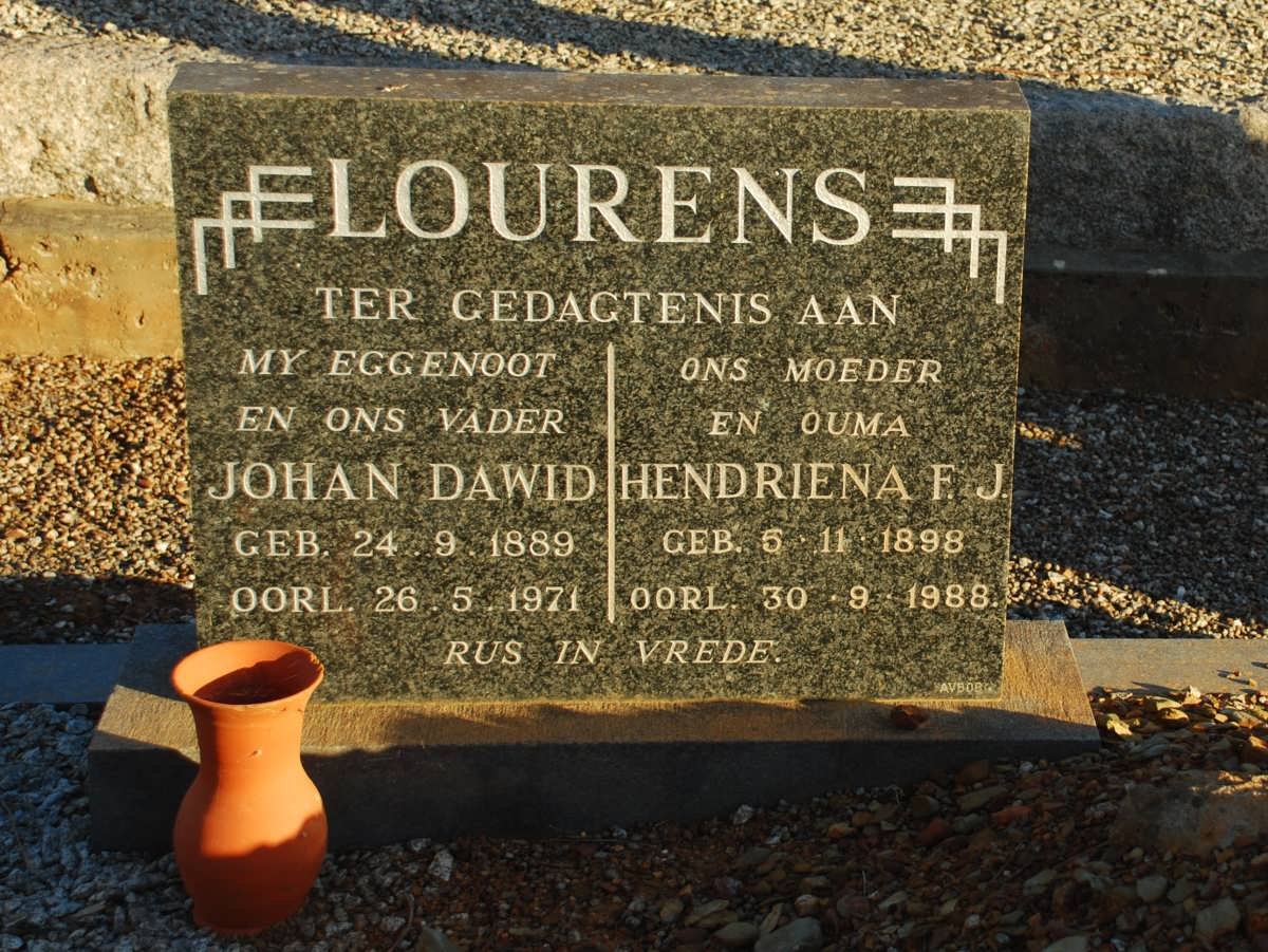 LOURENS Johan Dawid 1889-1971 &amp; Hendriena F.J. 1898-1988