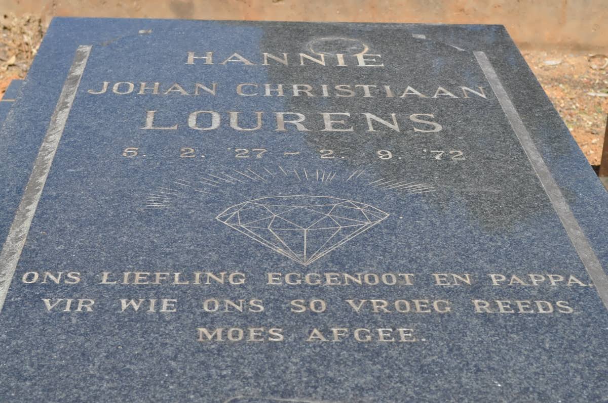 LOURENS Johan Christiaan 1927-1972