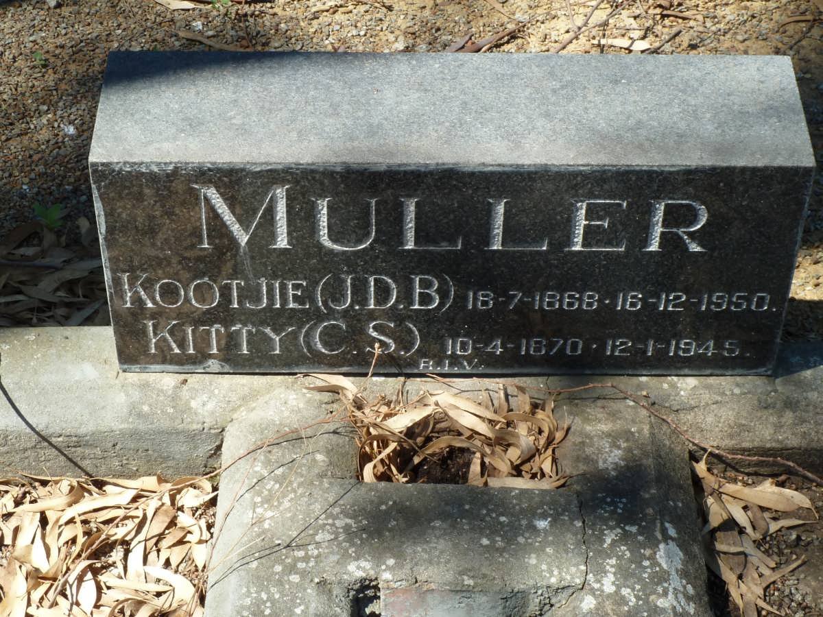 MULLER J.D.B. 1868-1950 &amp; MULLER C.S. 1870-1945