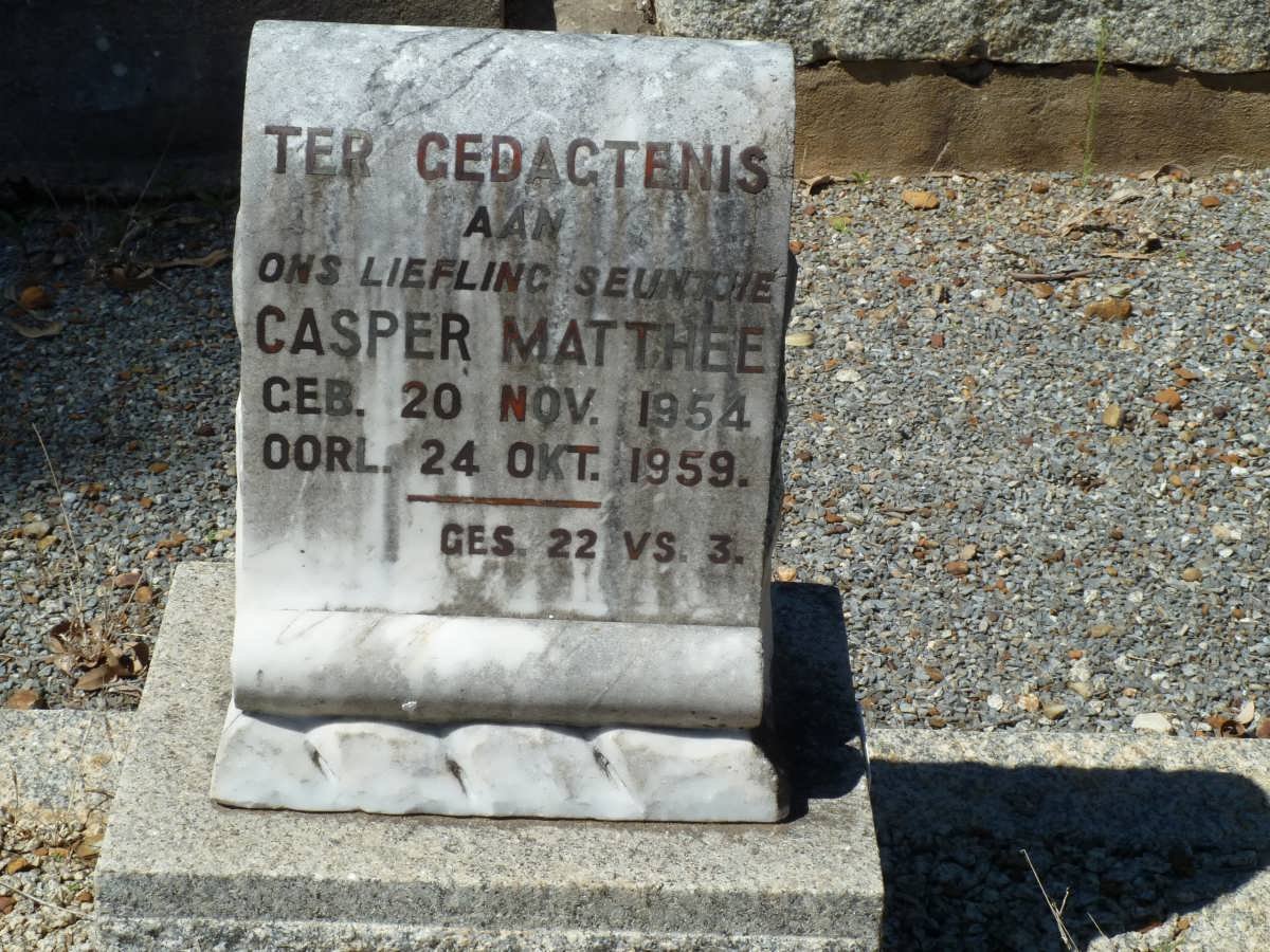 MATTHEE Casper 1954-1959