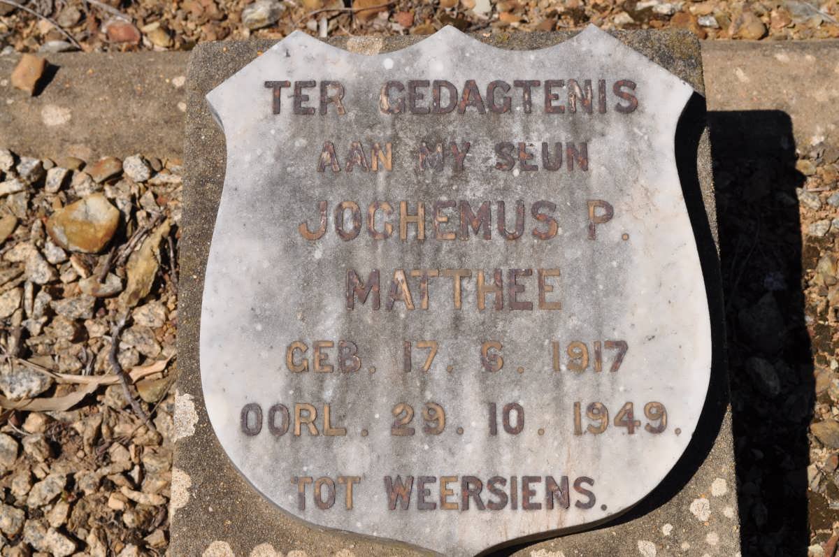 MATTHEE Jochemus P. 1917-1949