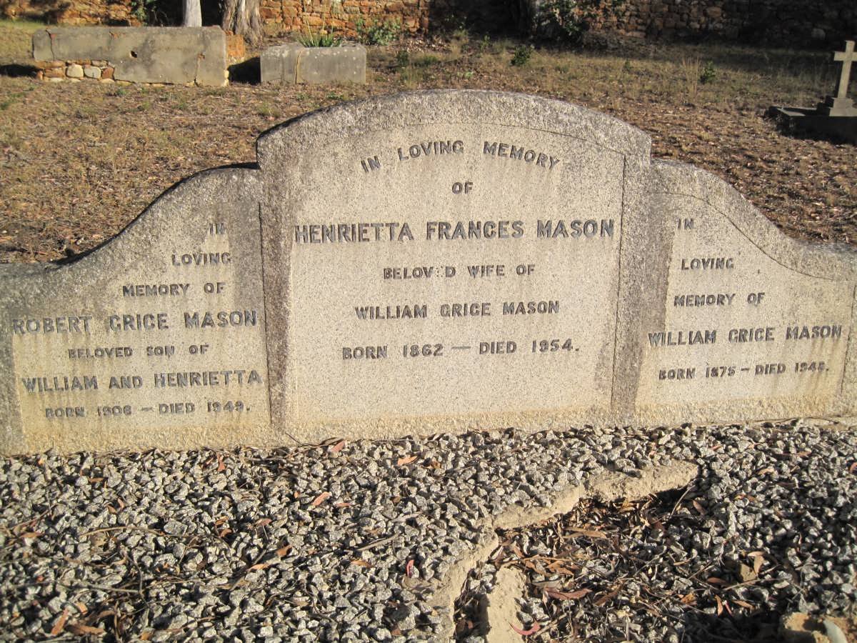 MASON William Grice 1875-1948 &amp; Henrietta Frances 1862-1954 :: MASON Robert Grice 1906-1949