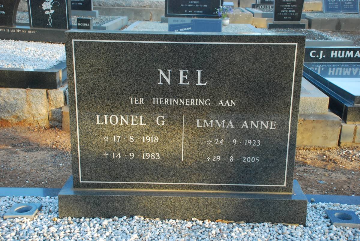 NEL Lionel G. 1918-1983 &amp; Emma Anne 1923-2005