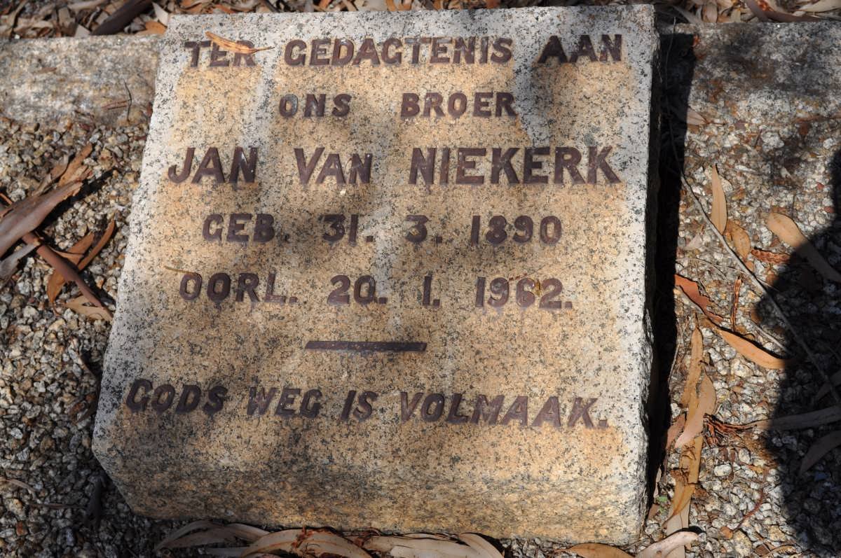 NIEKERK Jan, van 1890-1962