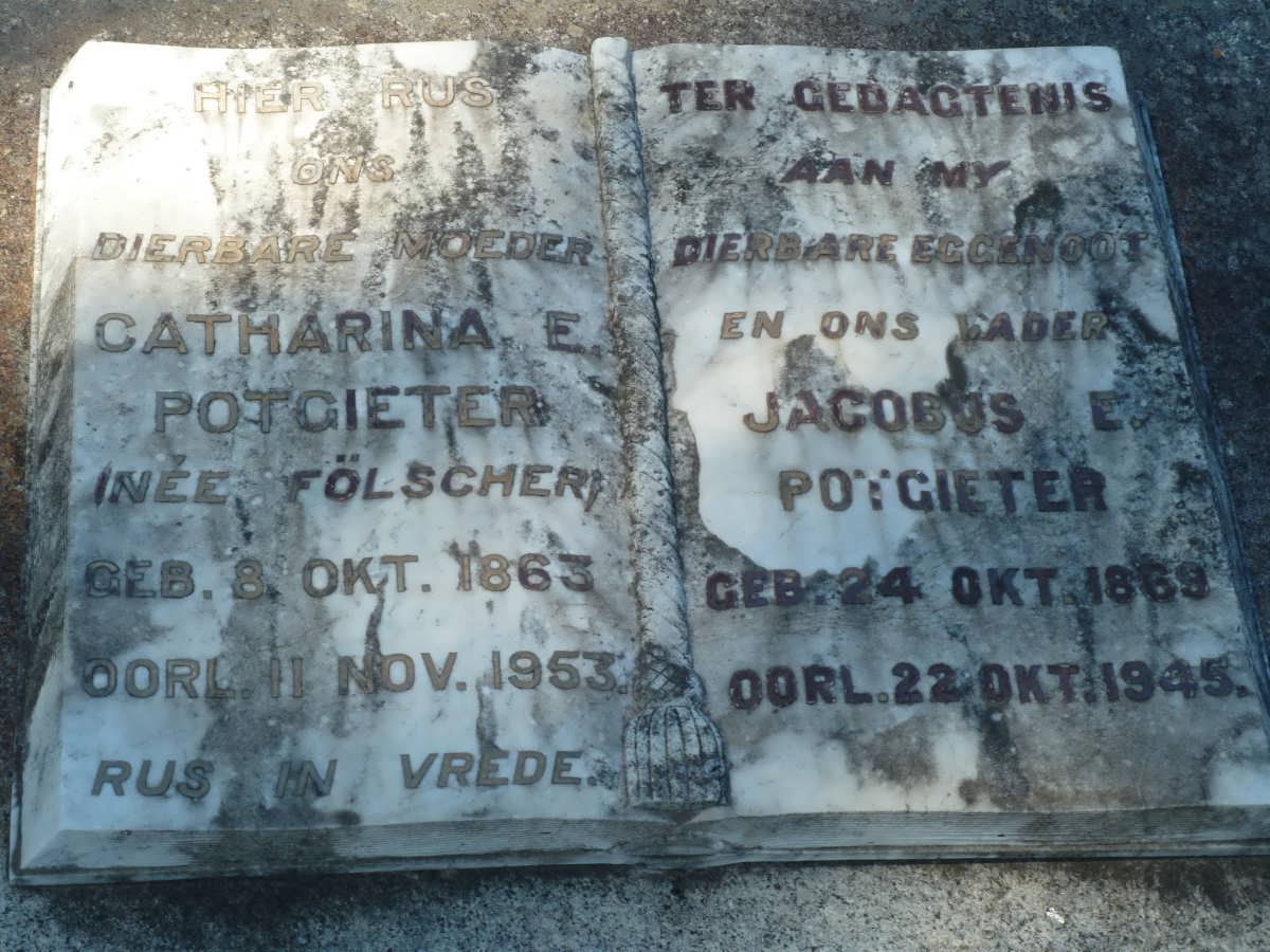 POTGIETER Jacobus E. 1869-1945 &amp; Catharina E. FÖLSCHER 1863-1953