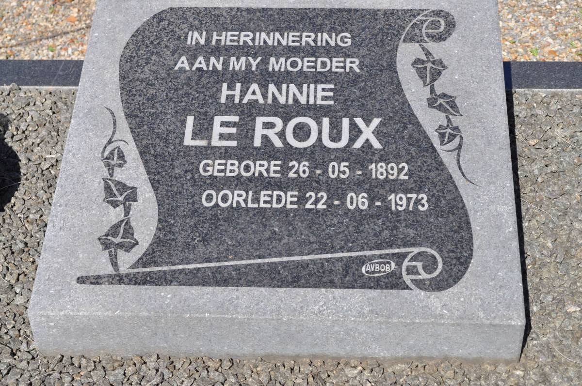 ROUX Hannie, le 1892-1973