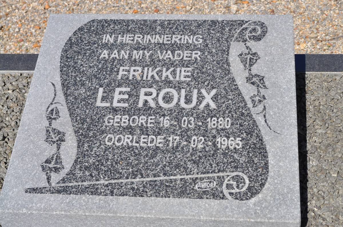 ROUX Frikkie, le 1880-1965