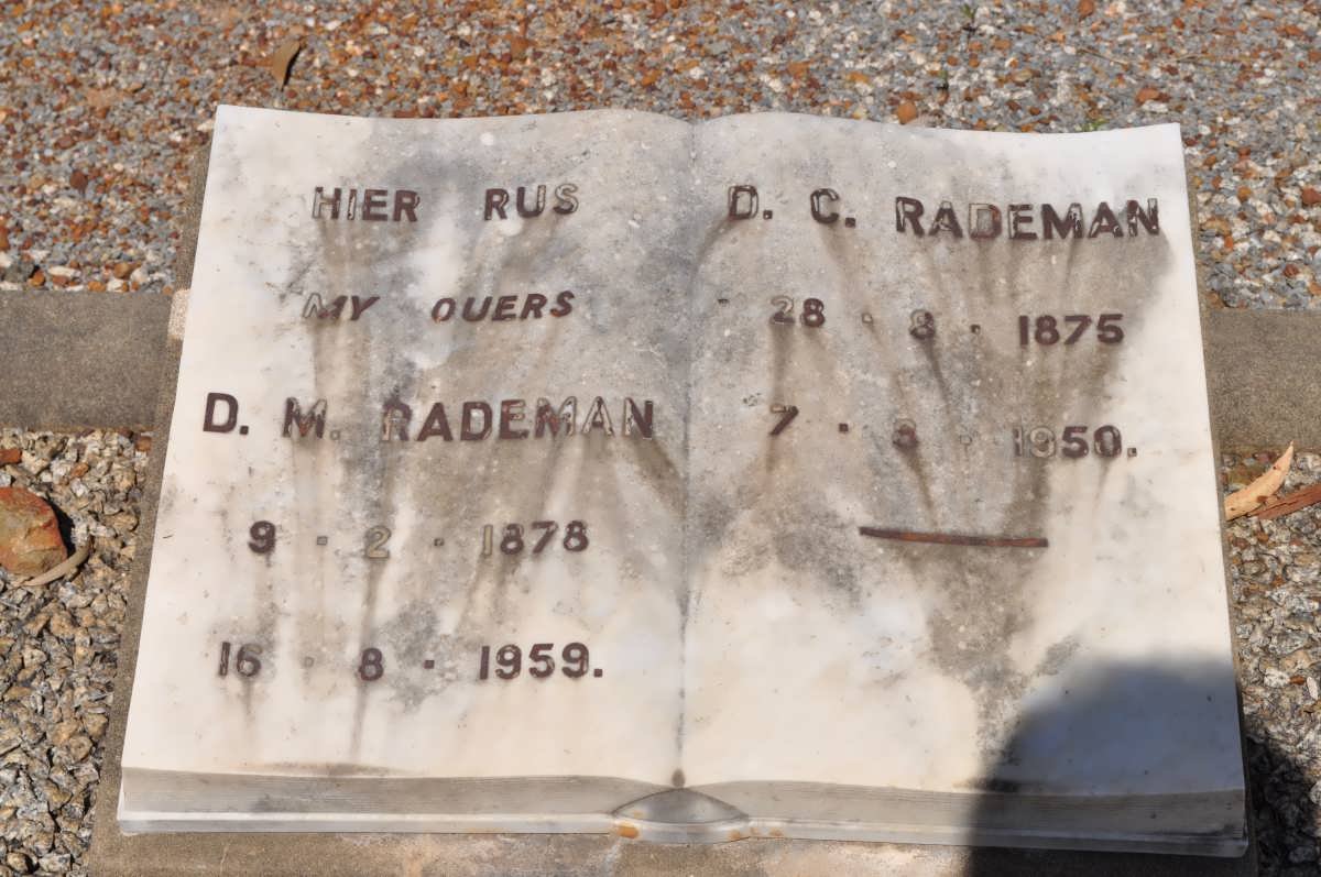RADEMAN D.M. 1878-1959 &amp; D.C. 1875-1950