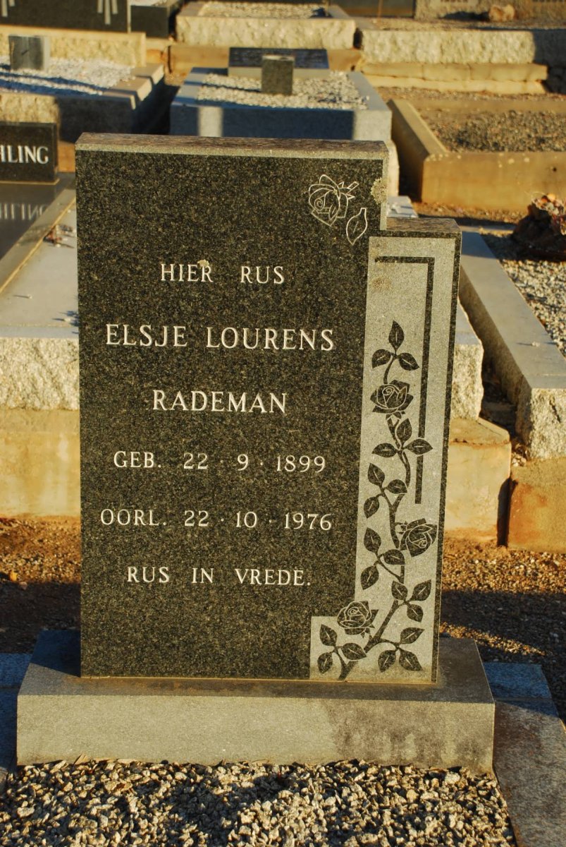 RADEMAN Elsje Lourens 1899-1976
