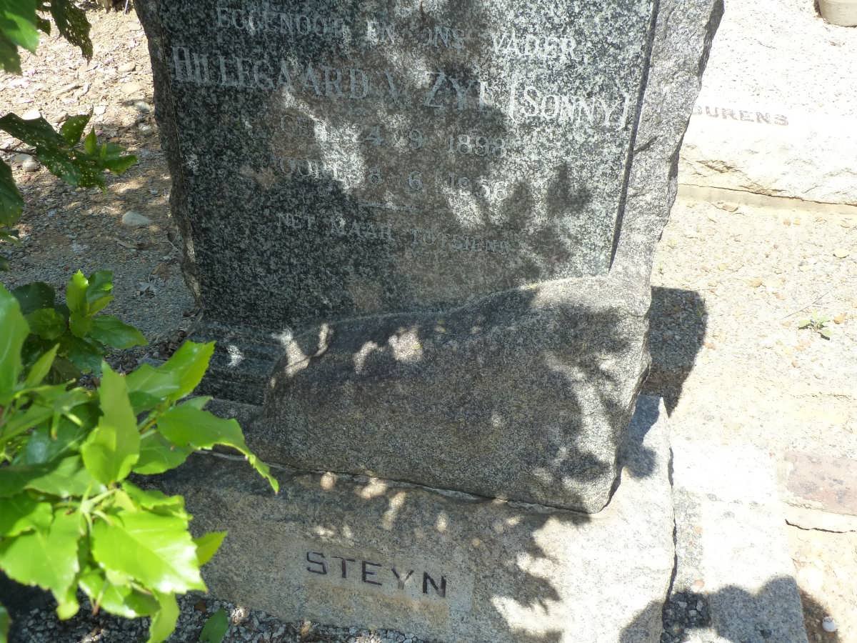 STEYN Hillegaard v. Zyl 1898-1956