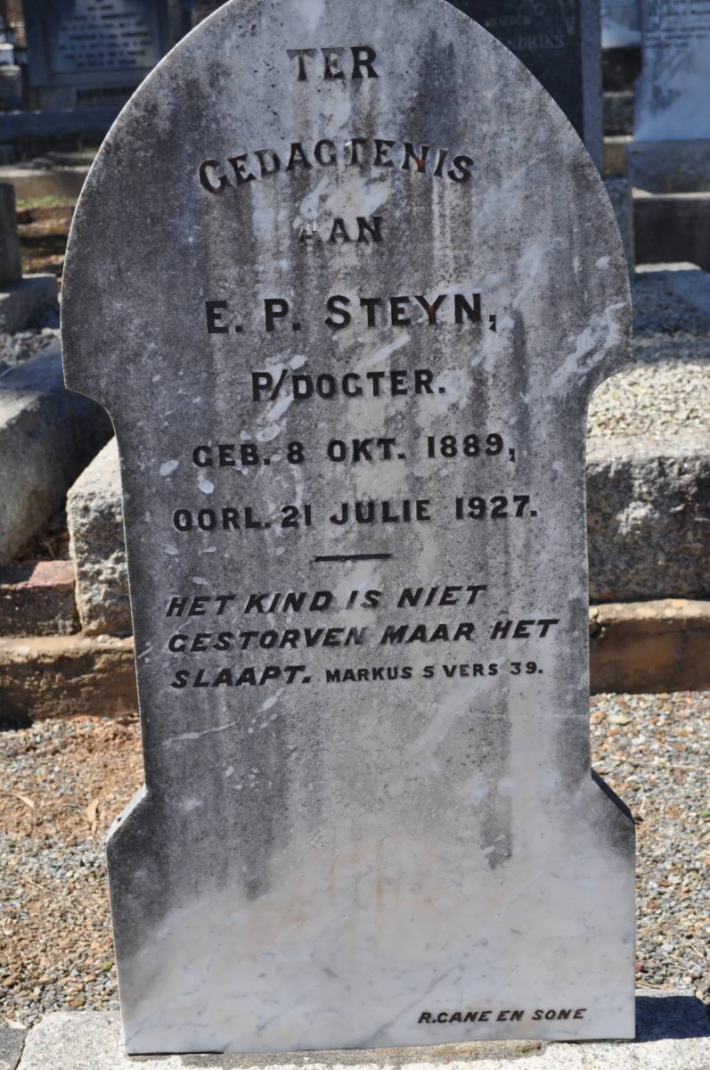 STEYN E.P. 1889-1927