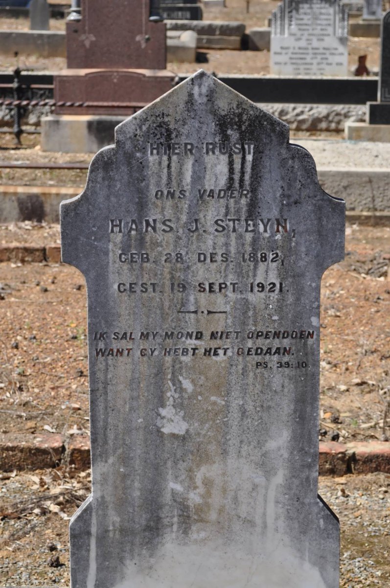 STEYN Hans J. 1882-1921