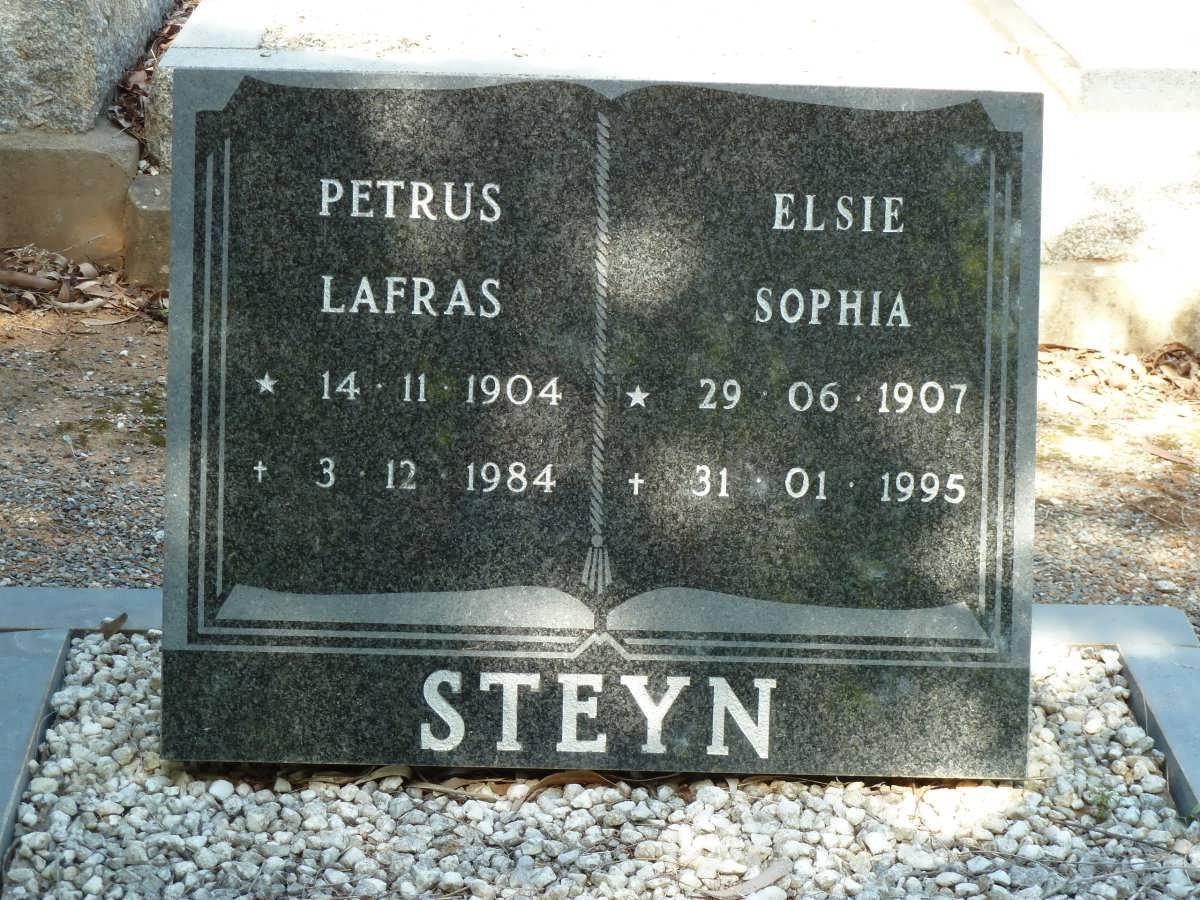 STEYN Petrus Lafras 1904-1984 &amp; Elsie Sophia 1907-1995