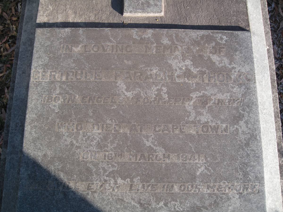 THOMAS Gertrude Faragher formerly BARRY nee ENGELS -1941