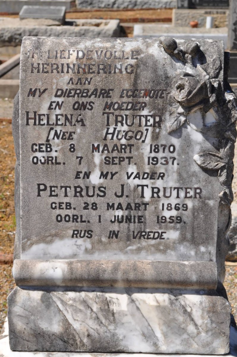 TRUTER Petrus J. 1869-1959 &amp; Helena HUGO 1870-1937
