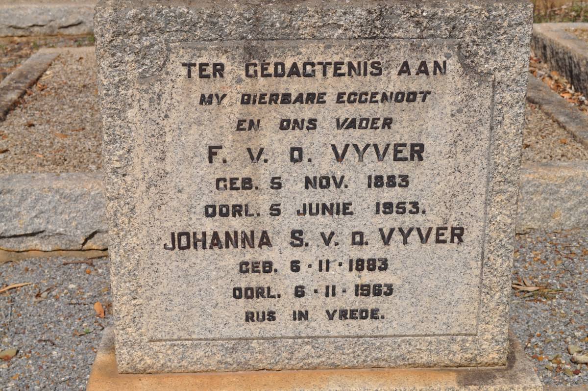 VYVER F., v.d. 1883-1953 &amp; Johanna S. 1883-1963
