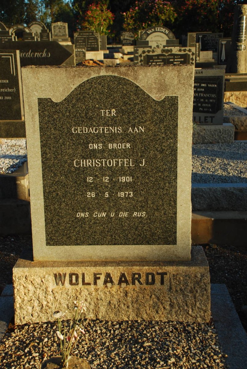 WOLFAARDT Christoffel J. 1901-1973