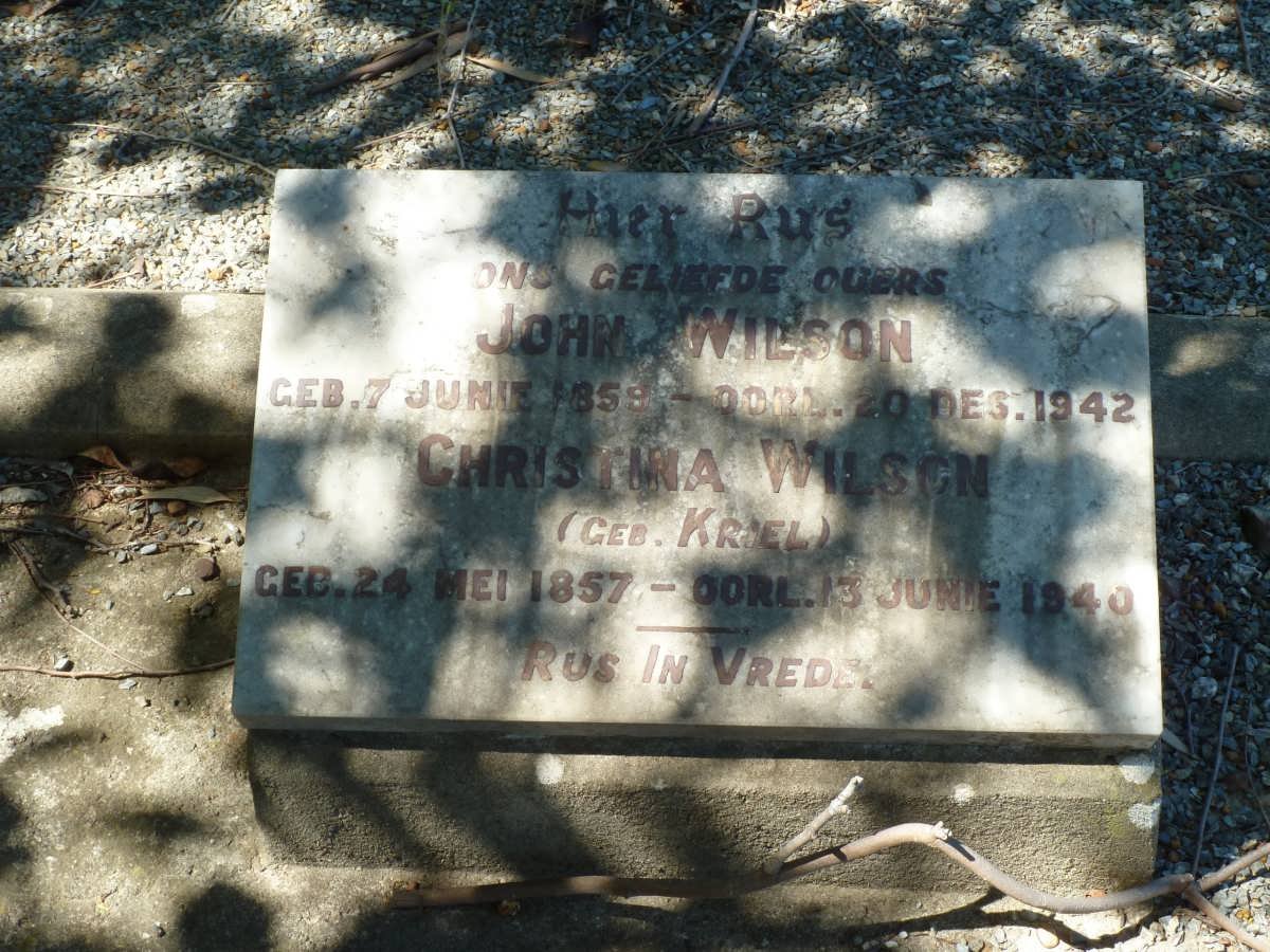 WILSON John 1859-1942 &amp; Christina KRIEL 1857-1940
