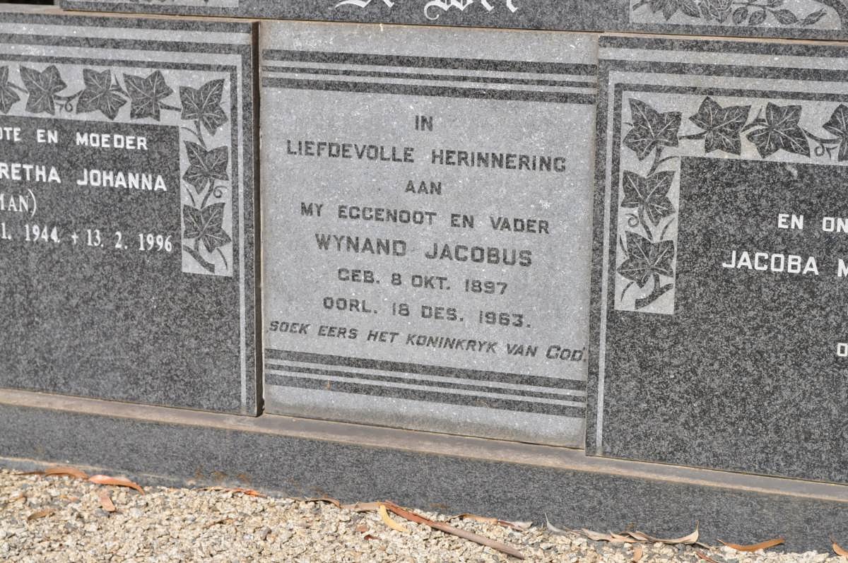 WET Wynand Jacobus, de 1897-1963 &amp; Jacoba Margaretha Johanna 1905-1975 :: DE WET Margaretha Johanna nee SAAYMAN 1944-1996