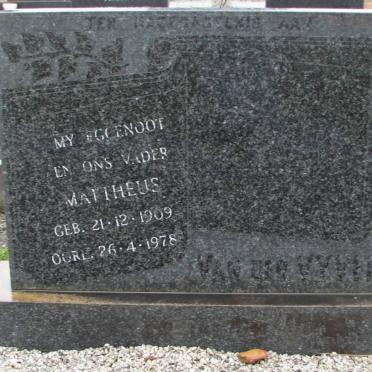VYVER Mattheus, van der 1909-1978