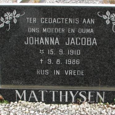 MATTHYSEN Johanna Jacoba 1910-1986