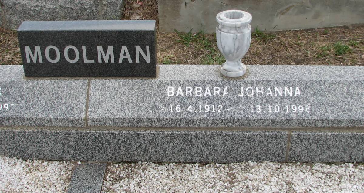 MOOLMAN Petrus Lafras 1910-1997 &amp; Barbara Johanna 1912-1998