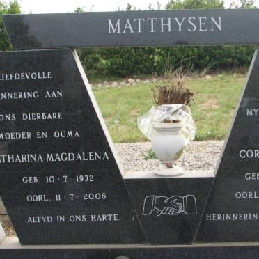 MATTHYSEN Cornelis Jacobus 1931-1983 &amp; Catharina Magdalena 1932-2006