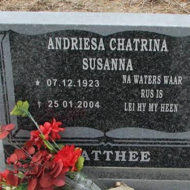MATTHEE Andriesa Chatrina Susanna 1923-2004