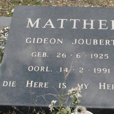 MATTHEE Gideon Joubert 1925-1991