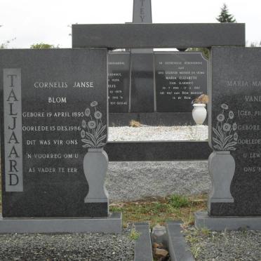 TALJAARD Cornelis Janse Blom 1895-1986 &amp; Maria Magdelena Vandina PIETERSE 1905-1980