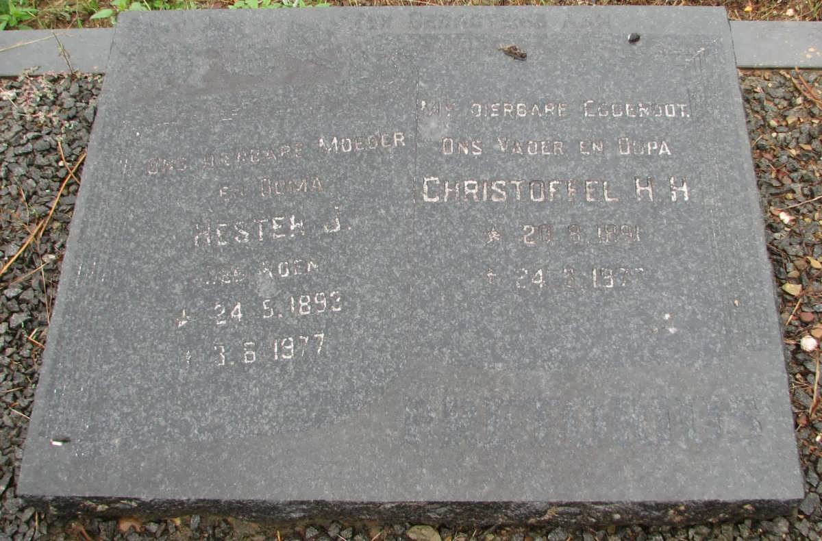 ? Christoffel H.H. 1891-19?? &amp; Hester ? 1893-1977