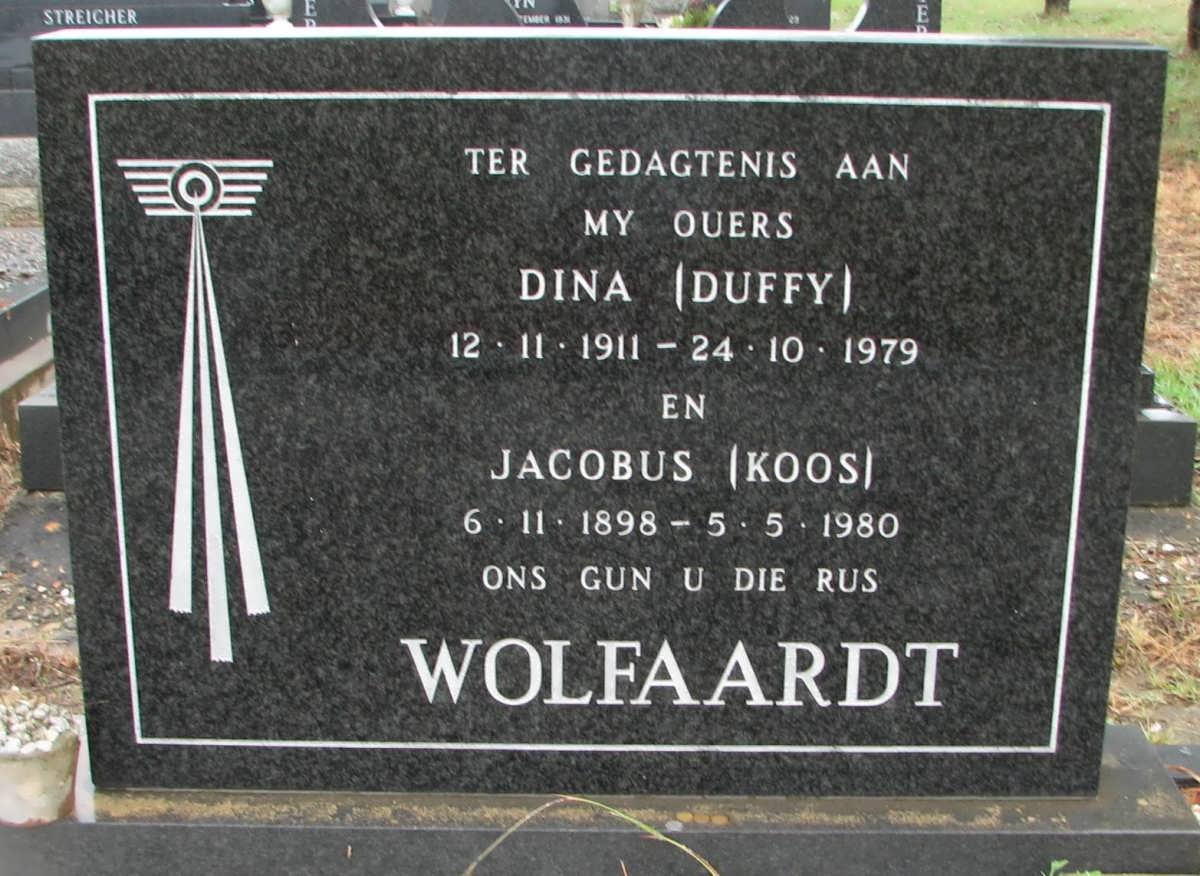 WOLFAARDT Jacobus 1898-1980 &amp; Dina 1911-1979